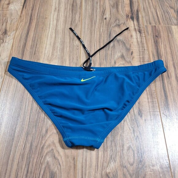 Nike Swim Drawstring Blue Bikini Bottom - Picture 2 of 5